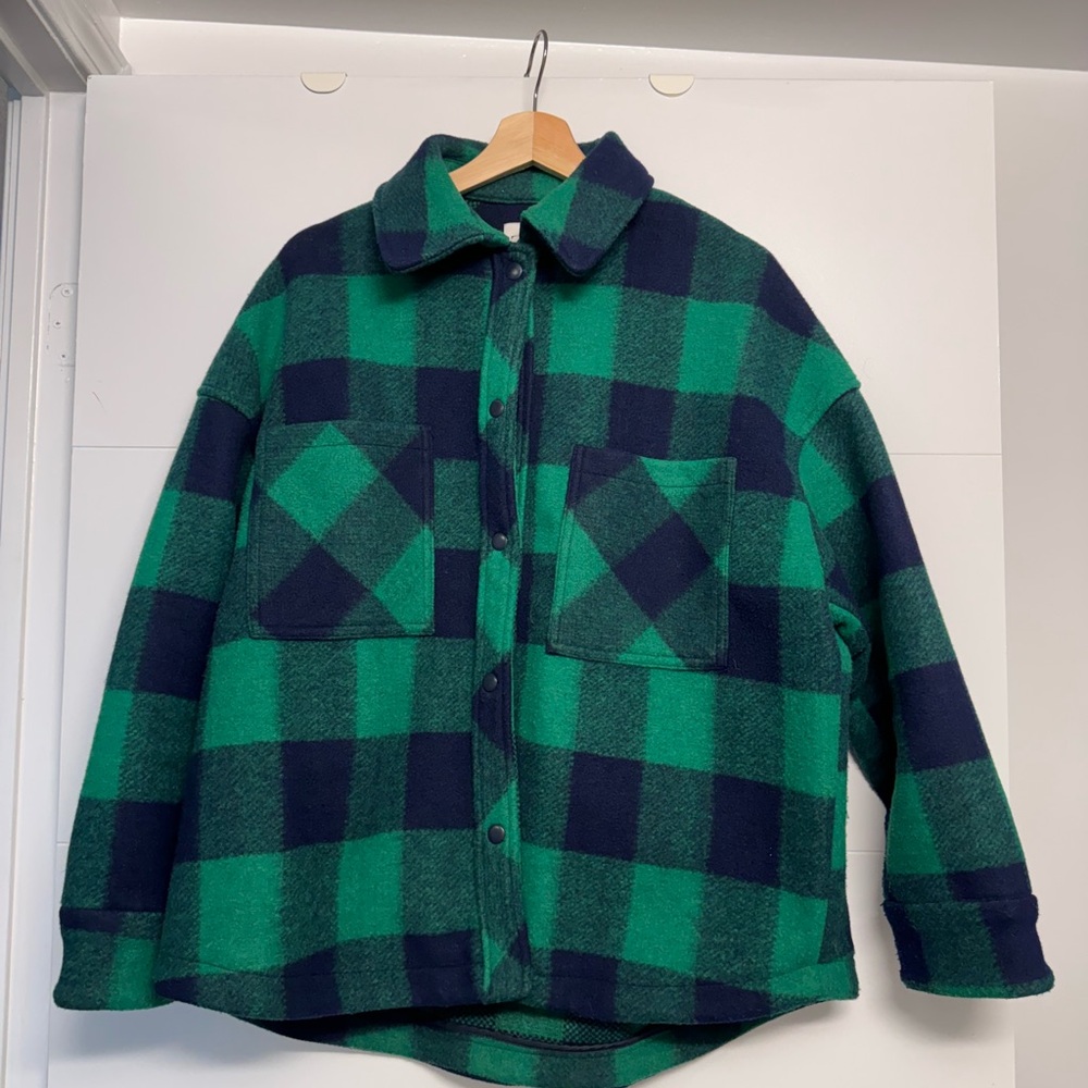 Zara Green and Black Plaid Jacket